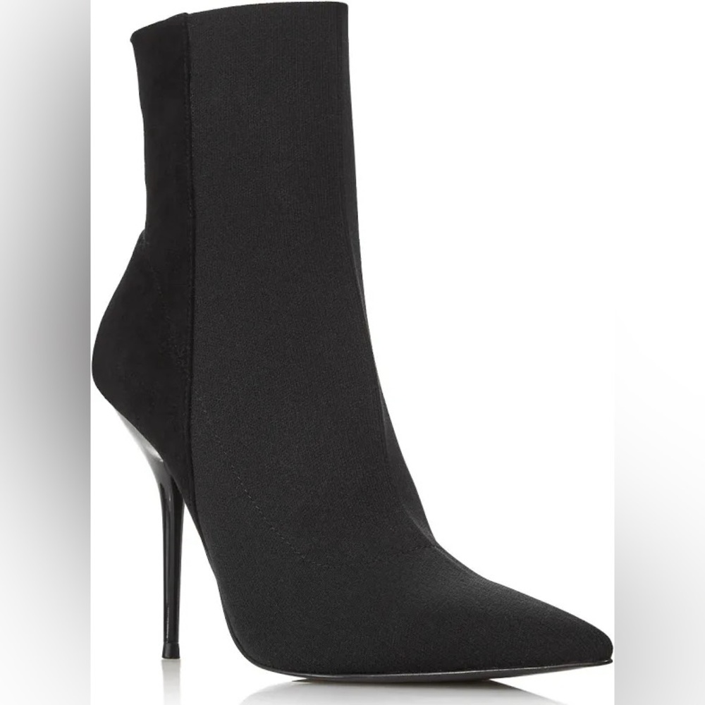 Aqua Black Pointed Toe Stiletto Ankle Boots